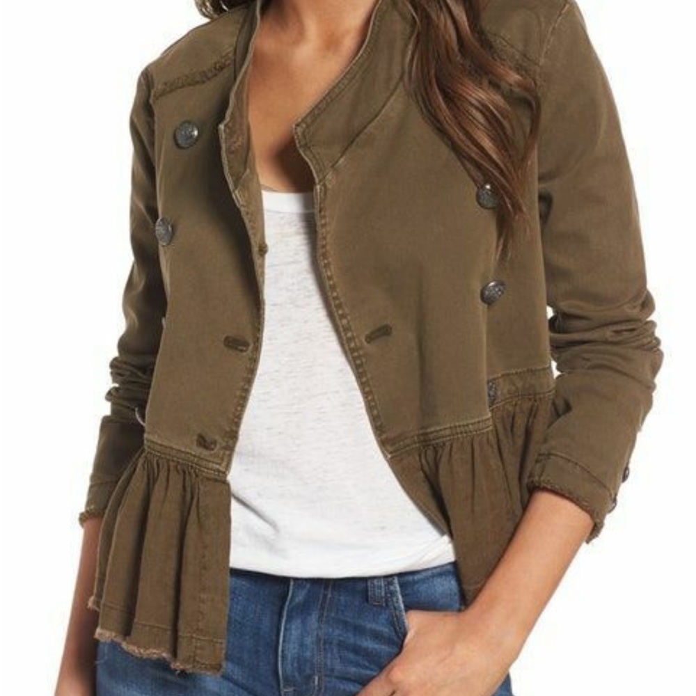 Free People Double Breasted Military Jacket Army/Olive Green (barely worn!)